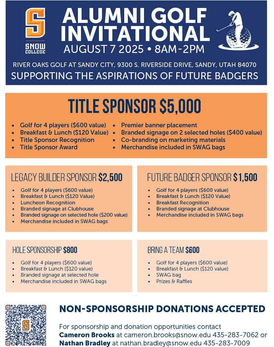 Golf Tournament to support Snow College Student Scholarships
