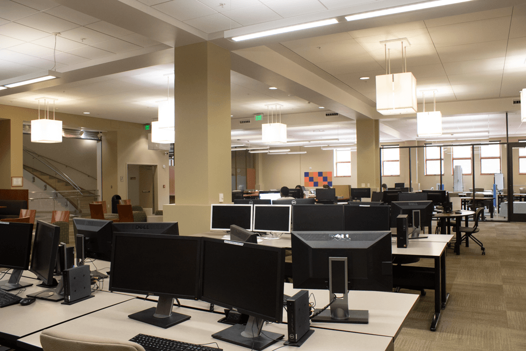 Library computer lab workstations