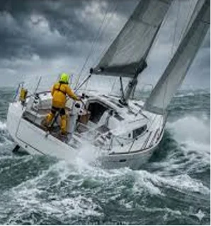 Sailboat in a storm