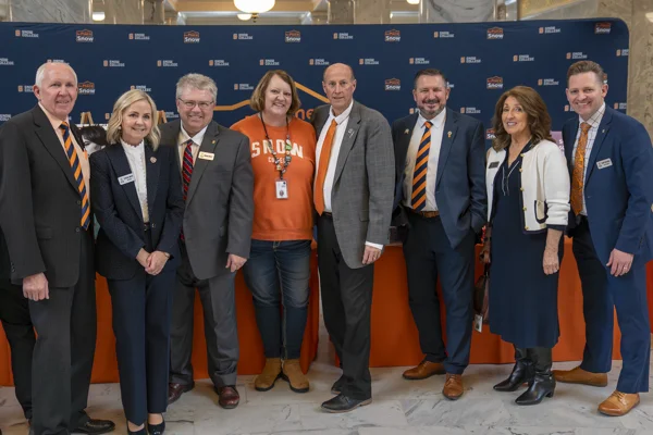 Snow College representatives with legislators 